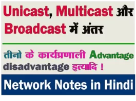difference between unicast Multicast and broadcast Transmission in hindi